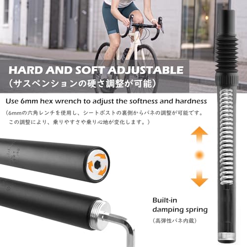 Triwonder OS0935 Bike Suspension Seat Post 27.2Mm 28.6Mm 30.4Mm 30.9Mm 31.6Mm 350Mm Shock Absorber Bicycle Seatpost Saddle Pole Bike Seat Tube Bicycle Seat Post thumb #3