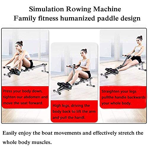 Image of Foldable Rowing Machines Rowing Machine for Home Use Foldable Mute Easy to Store Home Fitness Machine Apply to Indoor Very Much Safe and Healthy Exercise