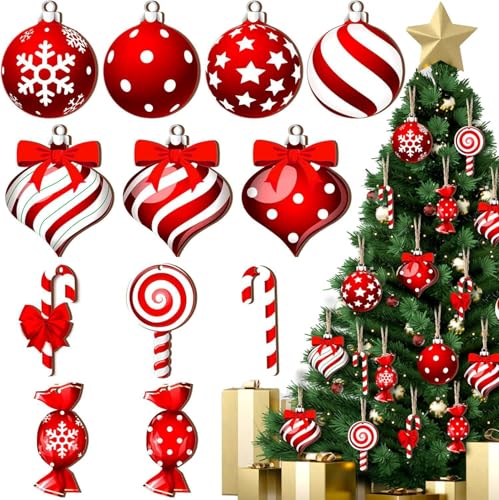 24 Pcs Zuckerstangen Weihnachtsbaum Dekor,Weihnachtsdekoration mit...