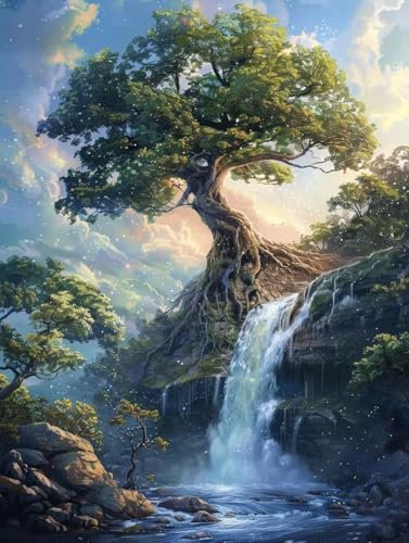 Peinture diamant adulte cascade 5D kit complet de broderie d'artisanat 90x120cm