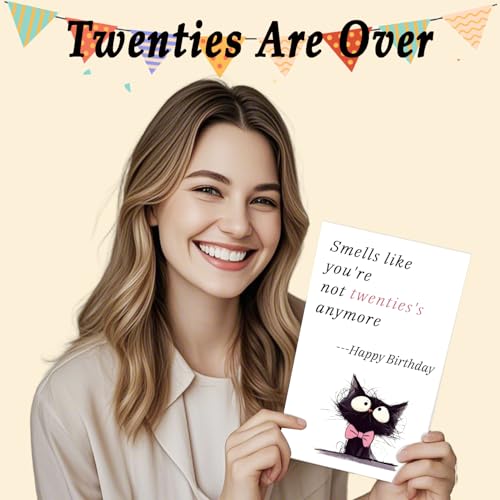 Funny Birthday Card for Women Men - Happy Birthday Card with Premium Envelopes for Wife Husband Friends Coworkers, Unique Birthday Card for 30+, Humorous Greeting Card Gift Decoration