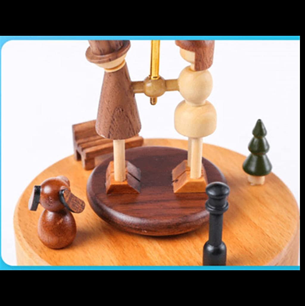 Carillon in legno Carillon Carosello Ombrello Rosso Retro Nostalgico Regalo di Compleanno Decorazione Casa Accessori