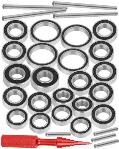 RcarmubWow RC Bearings Kit Upgrades Part for 1/7 Fireteam/Mojave 6S BLX,1/8 Typhon 6S BLX,Outcast 6S BLX,Kraton 6s BLX,Senton 6S BLX,Talion 6S BLX,Notorious 6S BLX,22pcs w/Bearing Tool,Black