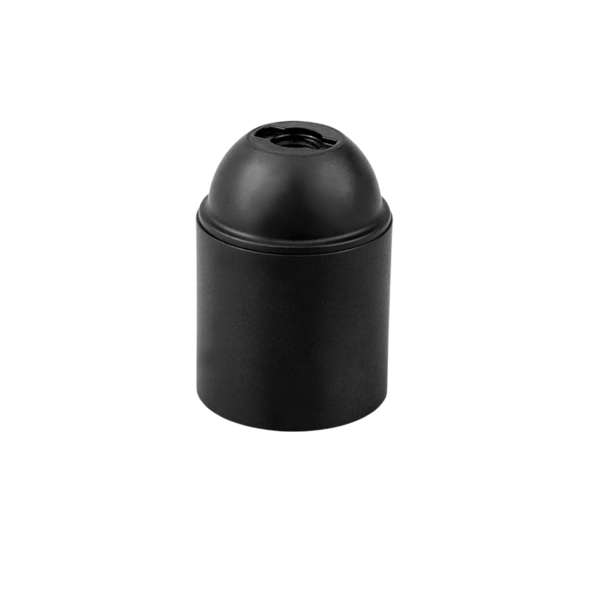 HALOTEC | Pack di 4 Portalampada E27 | Nero | Supporto Attacco E27 Liscio | Montaggio M10x1 | Base per Lampadina a Vista e Filetto Grosso | Fabbricato in Italia