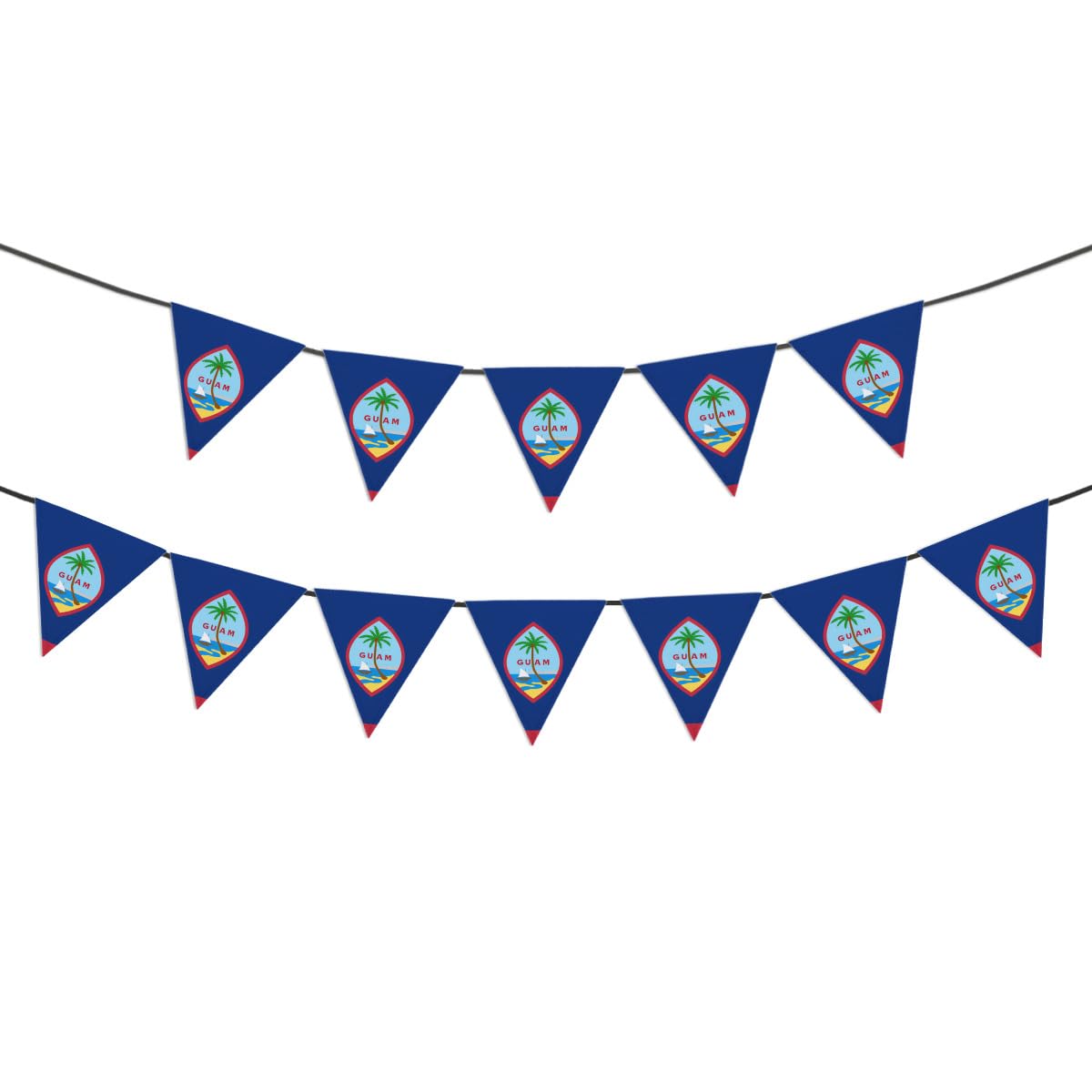 Guam Guamanian Flag Pennant Banner Flag Bulk 12Pcs String Triangle Flags Small International Flag Decorations Supplies for Party, Festival, Birthday,