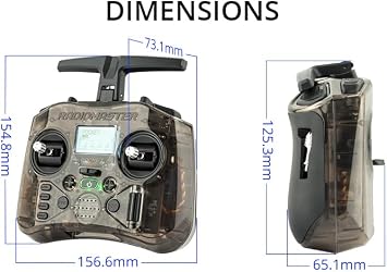 RadioMaster Pocket Remote Controller Hall Gimbal EdgeTX Built in LED Portable Lightweight (ELRS Charcoal Mode 2)