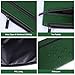 HAUTOCO Money Bag with Zipper 11x6.1 inch Money Pouch with Lined PU Leather Bank Bag Two Pockets Utility Wallet for Cash Check Receipt Coins Cosmetics, Deep Green