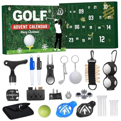 Calendrier de l'Avent pour hommes amateurs de golf avec cadeaux de Noël originaux