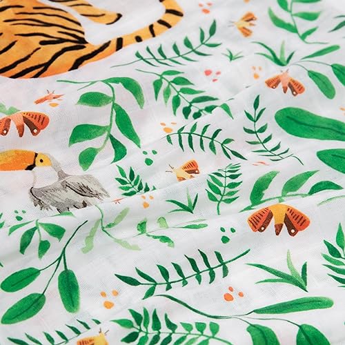 Image of Little Unicorn Standard Pillowcase 2 Pack | Super Soft & Breathable Muslin Fabric | Snug Envelope Closure | for Crib and Toddler Bed (Mighty Jungle)