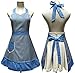 Lovely Sweetheart Retro Kitchen Aprons Woman Girl Cotton Cooking Salon Pinafore Vintage Apron Dress with Pocket,Blue