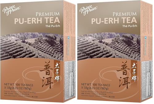 Prince Of Peace Tea Premium Pu-erh Tea, 100 teabags (Pack of 2)