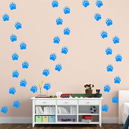 Vinilos decorativos huellas de oso 36 piezas azul celeste miniatura 2