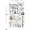 McEtt Doctor Sticker Sheets - Cute Dr Office Hospital Nurse Medical Healthcare Stickers - 5 Sheet Pack (105 Pieces)