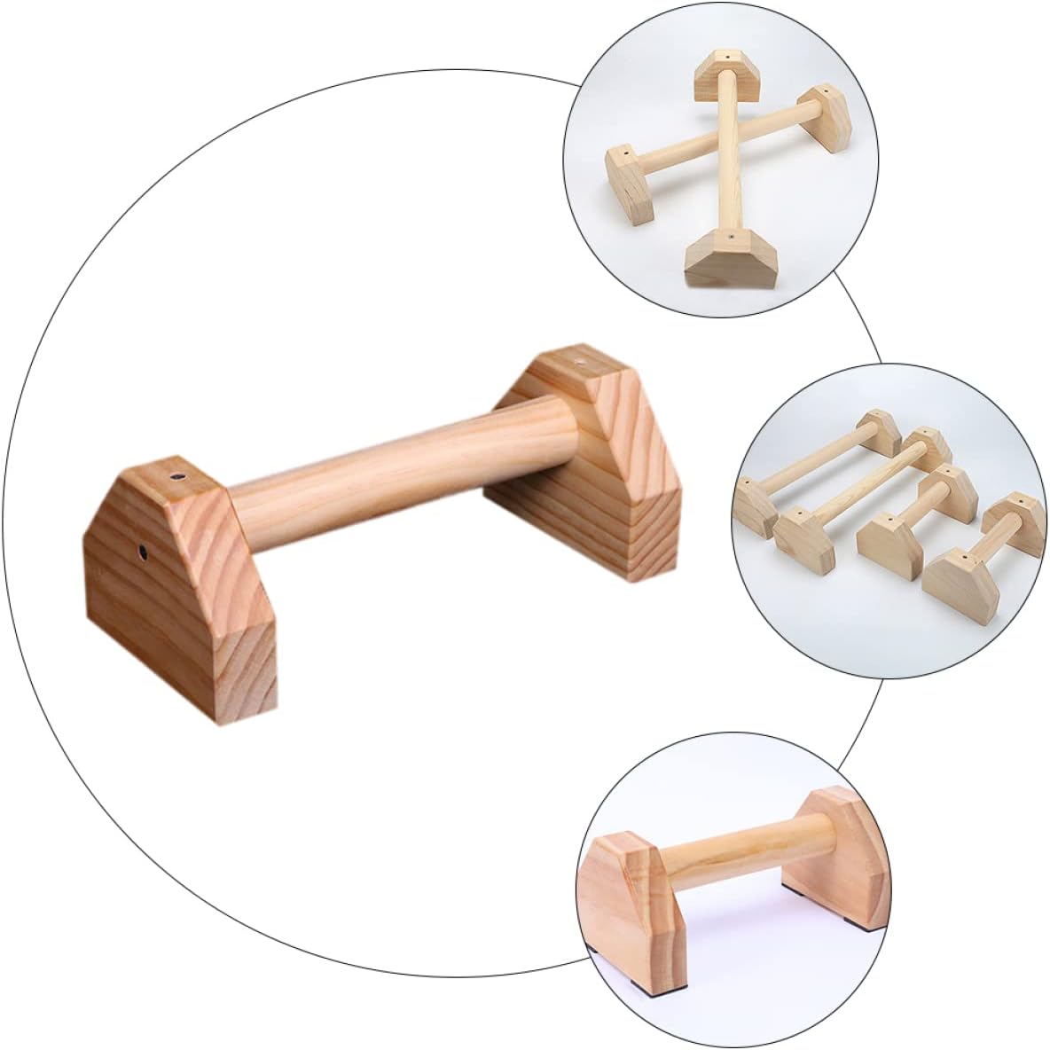 VICASKY Exercise Push-up Stands Pine Material Home Fitness Equipment Safe Comfortable to Use