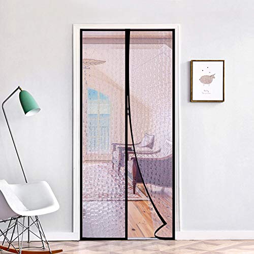 Magnetic Thermal Insulated Door Curtain 36"x80" Magnet Patio Door Cover Auto Closer Fits
