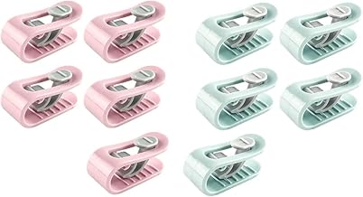 Plastic Blanket Cover Clips, Corner Bedsheet Holding Clips, Quilt Fixer Clip for Bedding Cover, Blanket, Curtains (10, Multi Color)