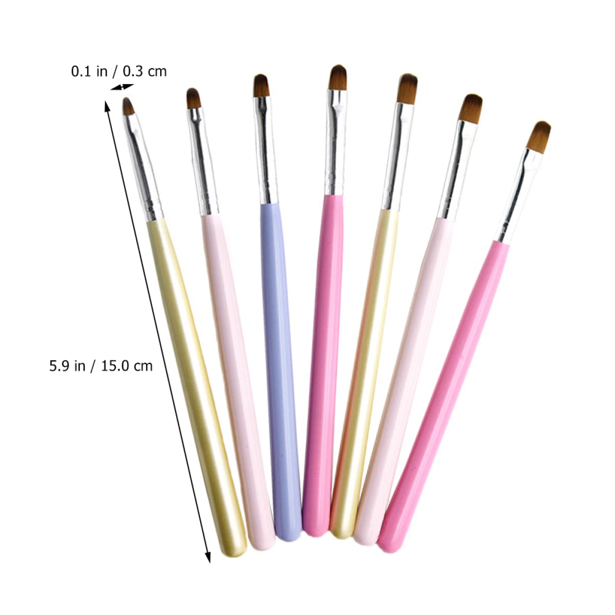 FRCOLOR 32pezzi Pennelli Per Nail Art Con Manici Ergonomici e Bristle Resistenti Per Estensioni e Decorazioni Unghie Per Uso Professionale e Personale