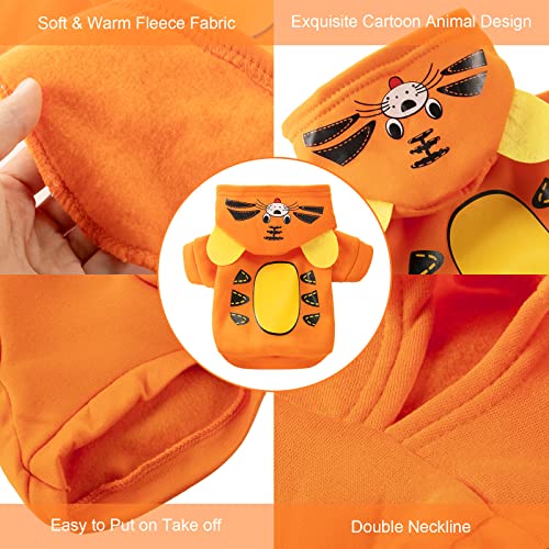 4 Pieces Winter Pet Dog Hoodie Clothes Fleece Dog Sweaters With Hat Puppy Girl Boy Coat Chihuahua Cartoon Sweatshirts Costume Outfit For Small Large Dogs Cats(L) #TOP14