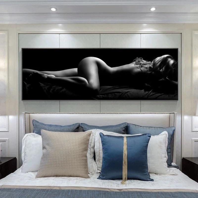 KEMEIQI Affiches et impressions sur toile représentant des femmes sexy modernes endormies sur le lit, peintures murales, images de corps nus pour la...