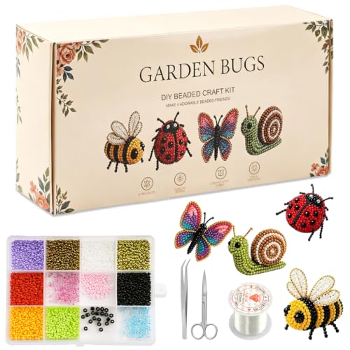 Image of PATPAT 3D Seed Beads Kit for Butterfly Animals Making with Bead, Charms and Instructions Tools Kit, Small Beads for Kids Activity for Embroidery, Art & Craft Projects, Home Decoration