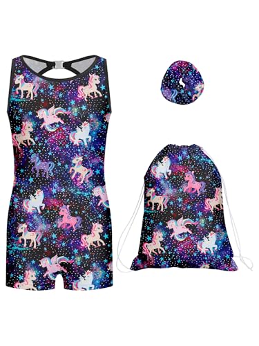 Unitard gymnastique filles avec short extensible et bandeau anti-glisse