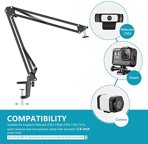 Anivia Webcam Stand,Webcam Clamp Mount Suspension Scissor Tripod Stand Holder Camera arm for Webcam W8 W5 C922 C930e C930 C920 C615 - Image 4