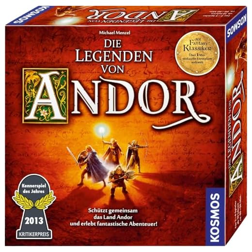Kosmos 691745 - Die Legenden von Andor, Das Grundspiel, Kennerspiel des Jahres 2013, kooperatives Fantasy-Brettspiel ab 10 Jahren