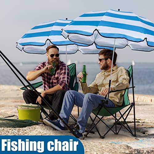 Sadnyy 2 Pcs Beach Chair Umbrella with Universal Adjustable Clamp 38'' Portable Wheelchair Umbrella Clip on Parasol Storage Bag for Beach(Stripe,White, Blue) - Image 7