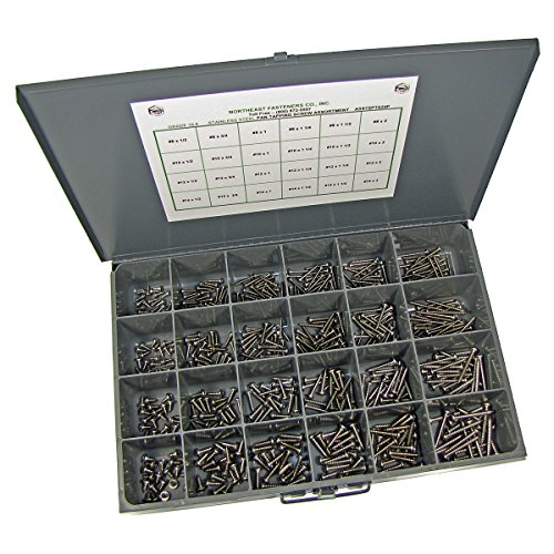 Northeast Fasteners Stainless Steel Self Tapping Screw Assortment, Phillips Pan Head Screws, 540 Piece Kit