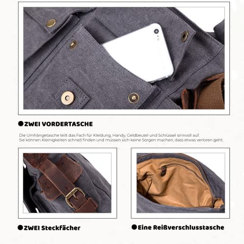 Messenger Bag For Men Canvas Vintage Crossbody Bag Canvas With Leather For Sport And Outdoor4