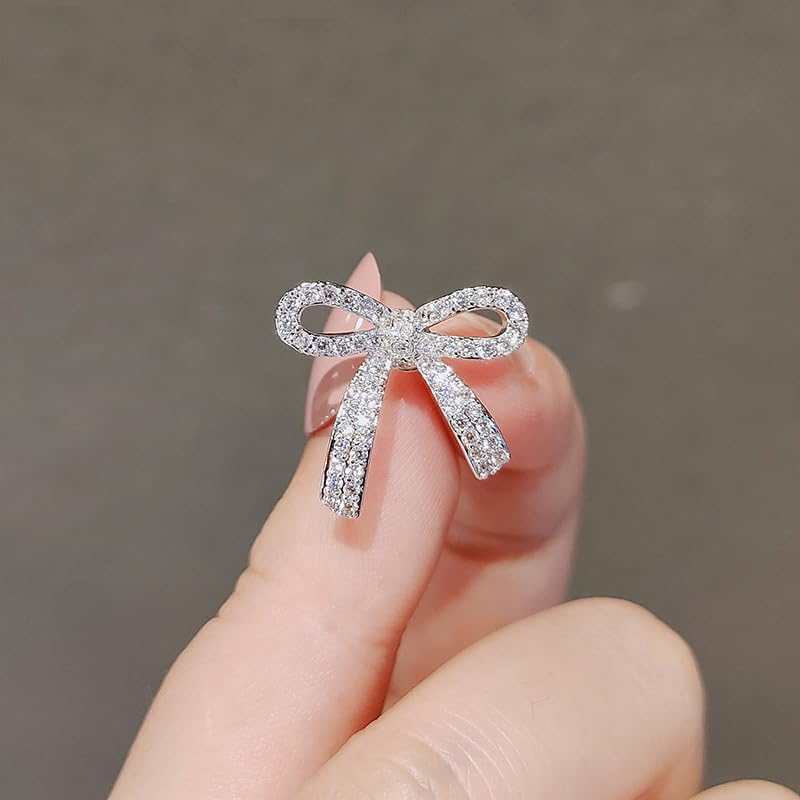 Crystal Rhinestone Butterfly brooch Pins Vintage Ribbon Bowknot Pearl Lapel Pins for Woman Girls - Image 6