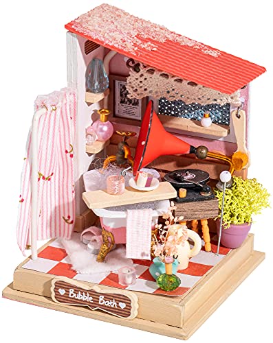 Rolife DIY Miniature Dollhouse Craft Kit for Adults and Teens to Build Birthday Gift for Friends and Family (Bathroom)