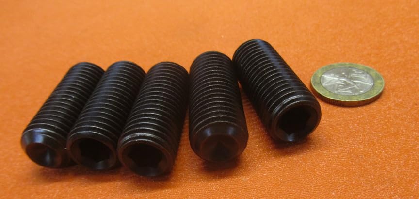 Alloy Steel Cup Point Set Screws M16 x 2 mm x 40 mm Length 5 pcs