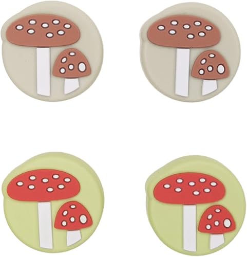 Ocanblu - Cute Mushroom Thumb Grip Caps Compatible with Nintendo Switch Switch OLED Switch Lite Soft Silicone Joystick Caps 4PCS