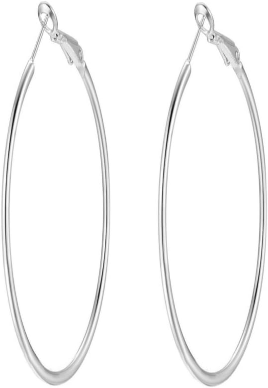 90mm(3.5'') Large Circle Endless Hoop Earrings Extra Big Round Huggie Hoops Statement Earring Minimalist Hooped Christmas Jewelry for Women
