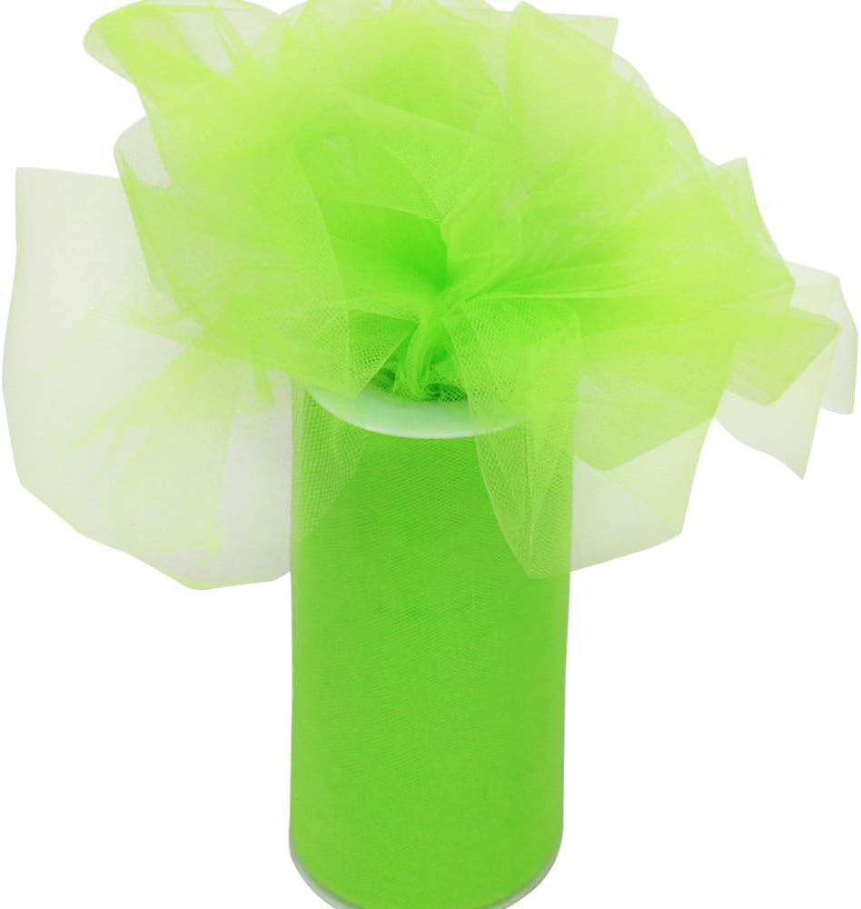 Time to Sparkle 6 Inchs x 25yards/75FT Tulle Roll Spool Tutu Party Birthday Wraping Crafts Bridal Bow Skirt Wedding Decor, Apple Green - Image 3