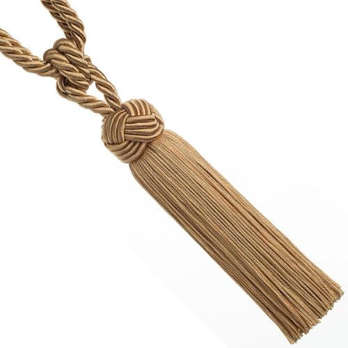 Swish Cheviot Textured Turk's Head Knot Curtain Tie Back, Gold