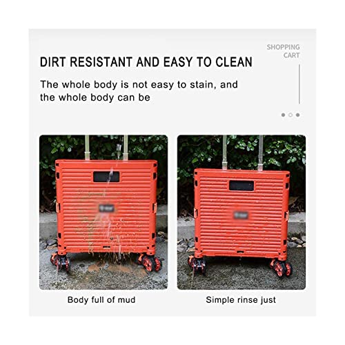 QUANLI Faltbarer Einkaufstrolley aus Metall mit Universalrad und Deckel, einfach zusammenklappbar, große Kapazität… – Bild 6