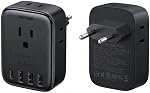 UGREEN European Travel Plug Adapter, International Travel Adapter with 4 AC Outlets 3 USB-A 1 USB-C Ports, 8 in 1 Type C Travel Essentials Plug Converter for Canada to EU Italy Greece Spain France