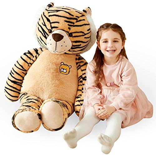 IKASA Large Tiger Stuffed Animal Plush Tiger Toy for Children (Brown, 30 inches)