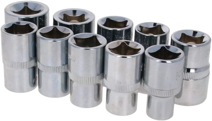 Utoolmart 1/2-inch Drive 6-Point Shallow Impact Socket Set 10mm-24mm Metric Cr-v 10 Pcs