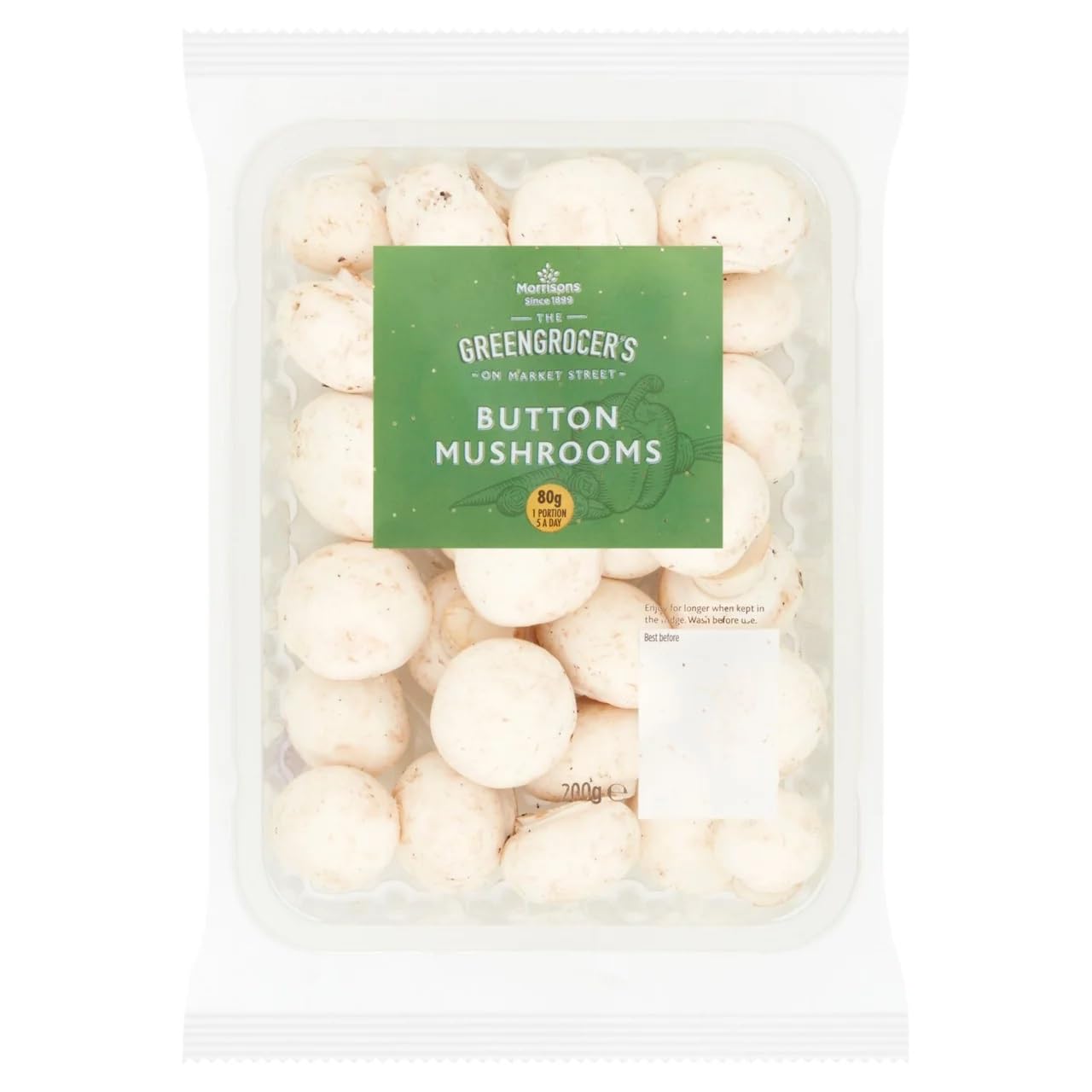 Morrisons Market Street Button Mushrooms, 200g