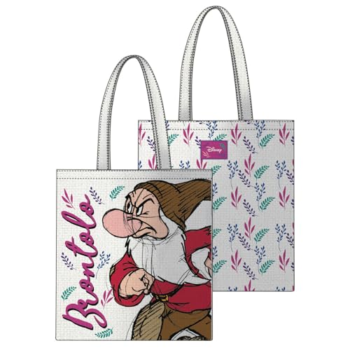 Dimensioni: 36 x 39 cm Seven BIANCANEVE E I 7 NANI Scuola Tote Bag Verticale, Bianco, Borsa da Shopping e Tempo Libero, Tote Bag Bambina e Ragazza