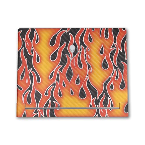 Image of Carbon Fiber Laptop Skin Compatible with Alienware X16 R2 (2024) - Hot Flames - Premium 3M Vinyl Protective Wrap Decal Cover - Easy to Apply | Crafted in The USA by MightySkins