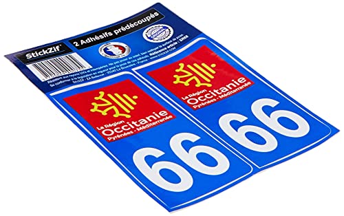 STICKZIF SR66 Autocollant Plaque Département 66, Set de 2 Cover