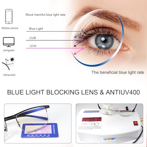 Image of Photochromic Blue Light Blocking Glasses UV400 Anti Eyestrain Computer Gaming Blue Light Screen Blocker Glasses Clear Lens Anti Glare Eye Protection Eyewear for Men Women