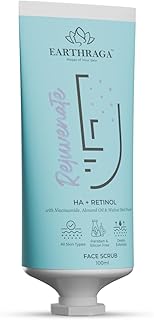 Face Scrub for Glowing Skin | 100ml | Retinol + Hyaluronic Acid Exfoliating Scrub for Men & Women | Removes Tan Dead Skin & Blackheads, Clears Clogged Pores, Fights Acne & Pigmentation