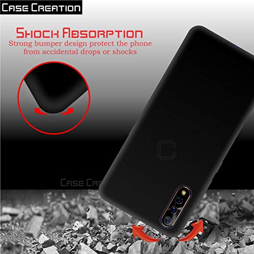 Image of Case Creation for VivoS1 2019 Back case, Vivo S1 Slim Flexible Smart Look case with 360 Camera All Angle Protection (Pure Black)