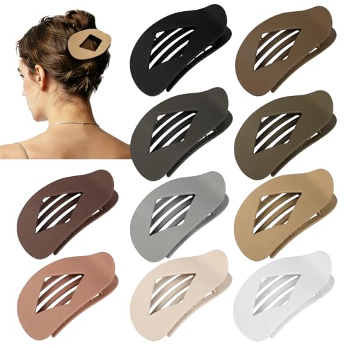10 PCS French Flat Hair Clips for Women – 4.2 Inch Large Matte No-Slip Claw Clips for Long/Short...