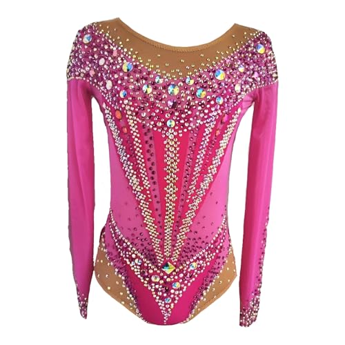 Mallas De Gimnasia Rítmica For Niñas, Mallas De Gimnasia Artística For Mujer, Traje De Baile De Manga Larga(L)